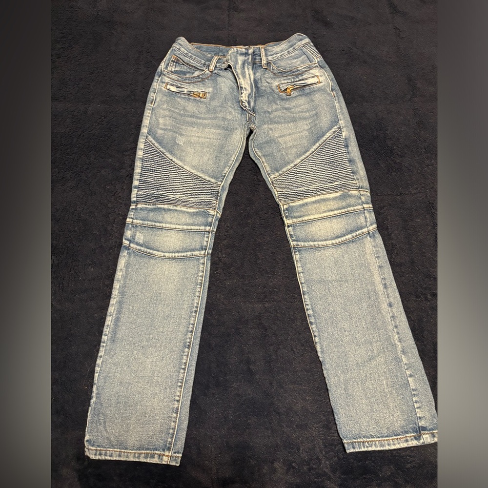 Balmain Paris tapered ribbed jeans